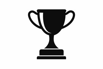 Trophy cup icon, victory cup vector, trophy silhouette
