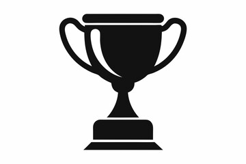 Trophy cup icon, victory cup vector, trophy silhouette
