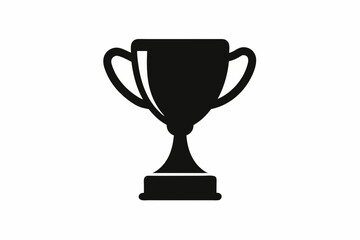 Trophy cup icon, victory cup vector, trophy silhouette
