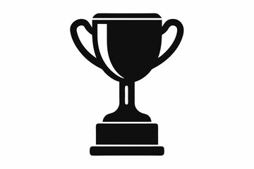 Trophy cup icon, victory cup vector, trophy silhouette