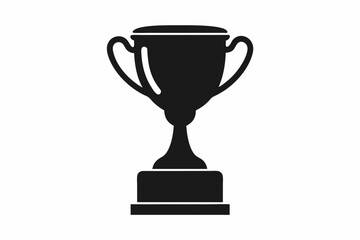 Trophy Cup Icon, Trophy Cup Silhouette, Vector Illustration

