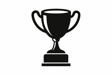 Trophy Cup Icon, Trophy Cup Silhouette, Vector Illustration

