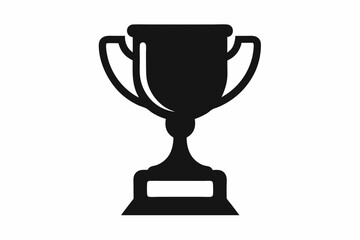 Trophy Cup Icon, Trophy Cup Silhouette, Vector Illustration

