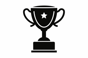 Trophy Cup Icon, Trophy Cup Silhouette, Vector Illustration

