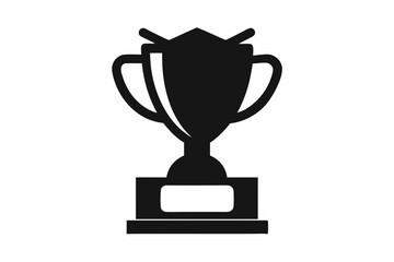 Trophy Cup Icon, Trophy Cup Silhouette, Vector Illustration

