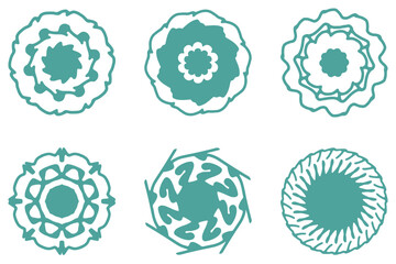 Ornament shape icon set. Decorative abstract design