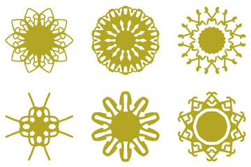 Ornament shape icon set. Decorative abstract design