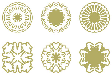 Ornament shape icon set. Decorative abstract design