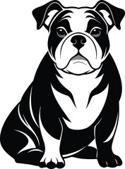 Obraz premium Classic Bulldog Silhouette: Bold and Majestic