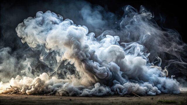 Swirling smoke rolling low across the ground, misty, foggy, haze, spooky, eerie, mystical, mysterious, atmospheric, ethereal