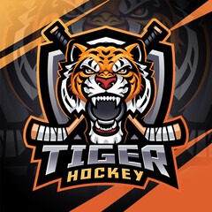 Tiger hockey esport mascot logo design