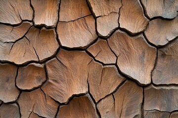Fototapeta premium A textured tree bark, with deep grooves and ridges that highlight the organic patterns of nature