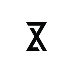 Letter x and z triangle geometric symbol simple logo vector