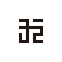 Number 32 square connect geometric symbol simple logo vector