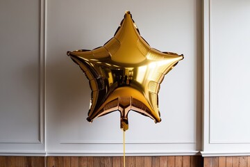 Shiny Gold Star Balloon for Festive Celebrations and Events