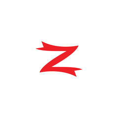 Letter Z ribbon geometric symbol simple logo vector