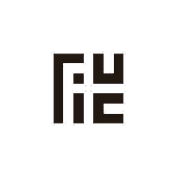 recommend clip art: Letter r, i, u and c square geometric symbol simple logo vector