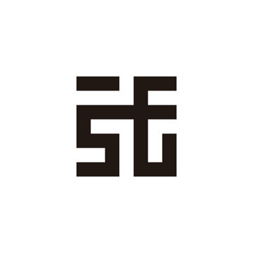 recommend clip art: Letter SE square connect geometric symbol simple logo vector