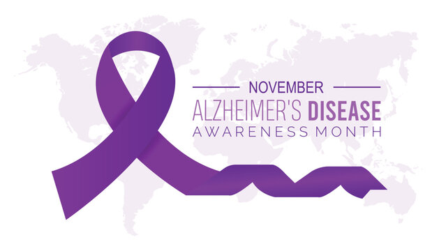 National Alzheimer's disease awareness month is observed every year on November. Medical Healthcare Awareness concept. background, placard, banner template Vector illustration design.