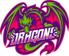 Dragon esport mascot logo design © Ilhustrator