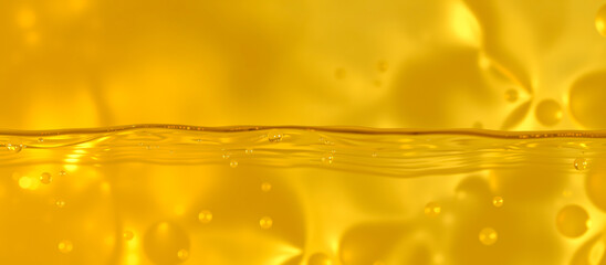 Golden Liquid with Bubbles