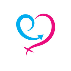 heart gender symbol logo icon of sexual consultant vector concept design template