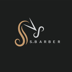 s letter arrow hair cut logo icon vector concept design