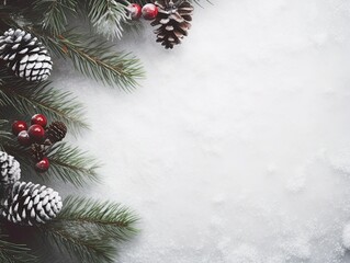 Christmas decorations on background Flat lay top view copy space.