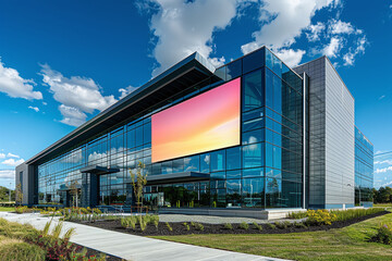 Obraz premium a modern building with a large billboard