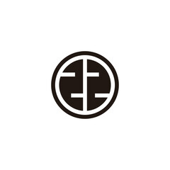 Number 22 circle geometric symbol simple logo vector