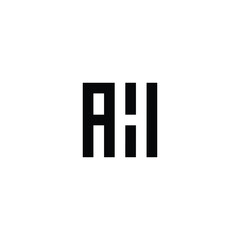 Letter A, H square geometric symbol simple logo vector