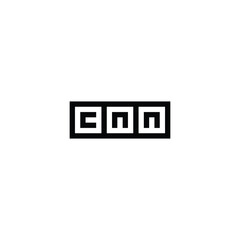 Letter c n n square geometric symbol simple logo vector