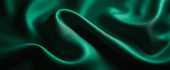 Obraz premium Abstract Green Silk Fabric