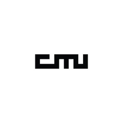 Letter cmu square connect geometric symbol simple logo vector