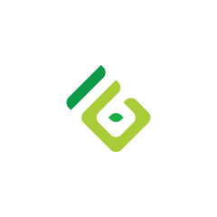 Letter E and G leaf geometric symbol simple logo vector