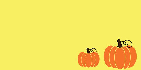 Minimalist Pumpkin Illustration with Yellow Background for Fall Themes