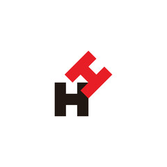Letter HH square geometric symbol simple logo vector