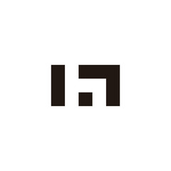 Letter h square number 1, geometric symbol simple logo vector
