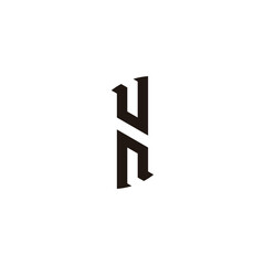 Letter u and n, letter H, epic geometric symbol simple logo vector © Amrah