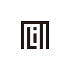 Letter M, L and i square geometric symbol simple logo vector