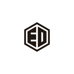 Letter ED hexagon geometric symbol simple logo vector