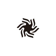 Hexagon spiral, ribbon geometric symbol simple logo vector