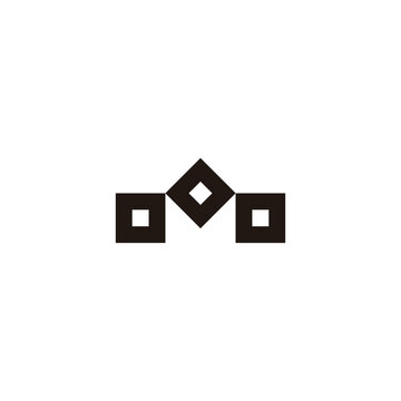 recommend clip art: Three letters o squares, letter M geometric symbol simple logo vector