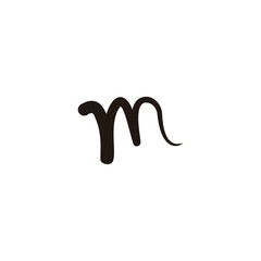 Letter m line curve geometric symbol simple logo vector