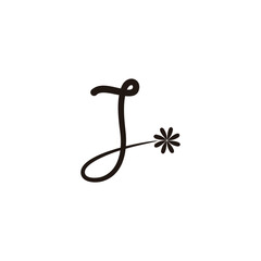 Letter J flower geometric symbol simple logo vector