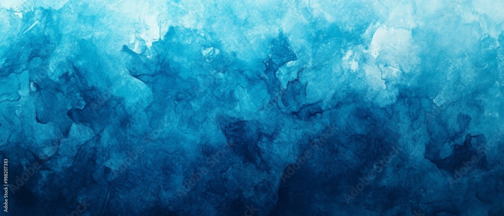 Poster abstract gradient deep blue watercolor background with fluid grunge texture