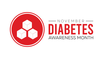 National Diabetes awareness month is observed every year on November. Medical Healthcare Awareness concept. background, placard, banner template Vector illustration design.