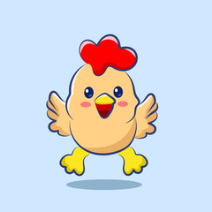 cute cartoon character hatched chicken with a wink vector design