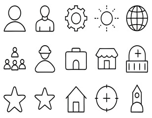 set of icons of people