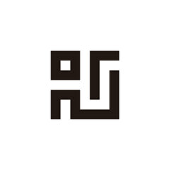 Letter o, N and r squares geometric symbol simple logo vector